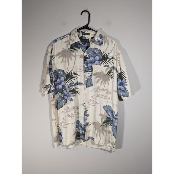 Van Heusen Hawaiian Floral Print Washable Silk Shirt Men Size S - Picture 2 of 5